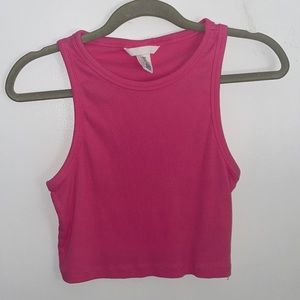 Hot pink cropped top size medium